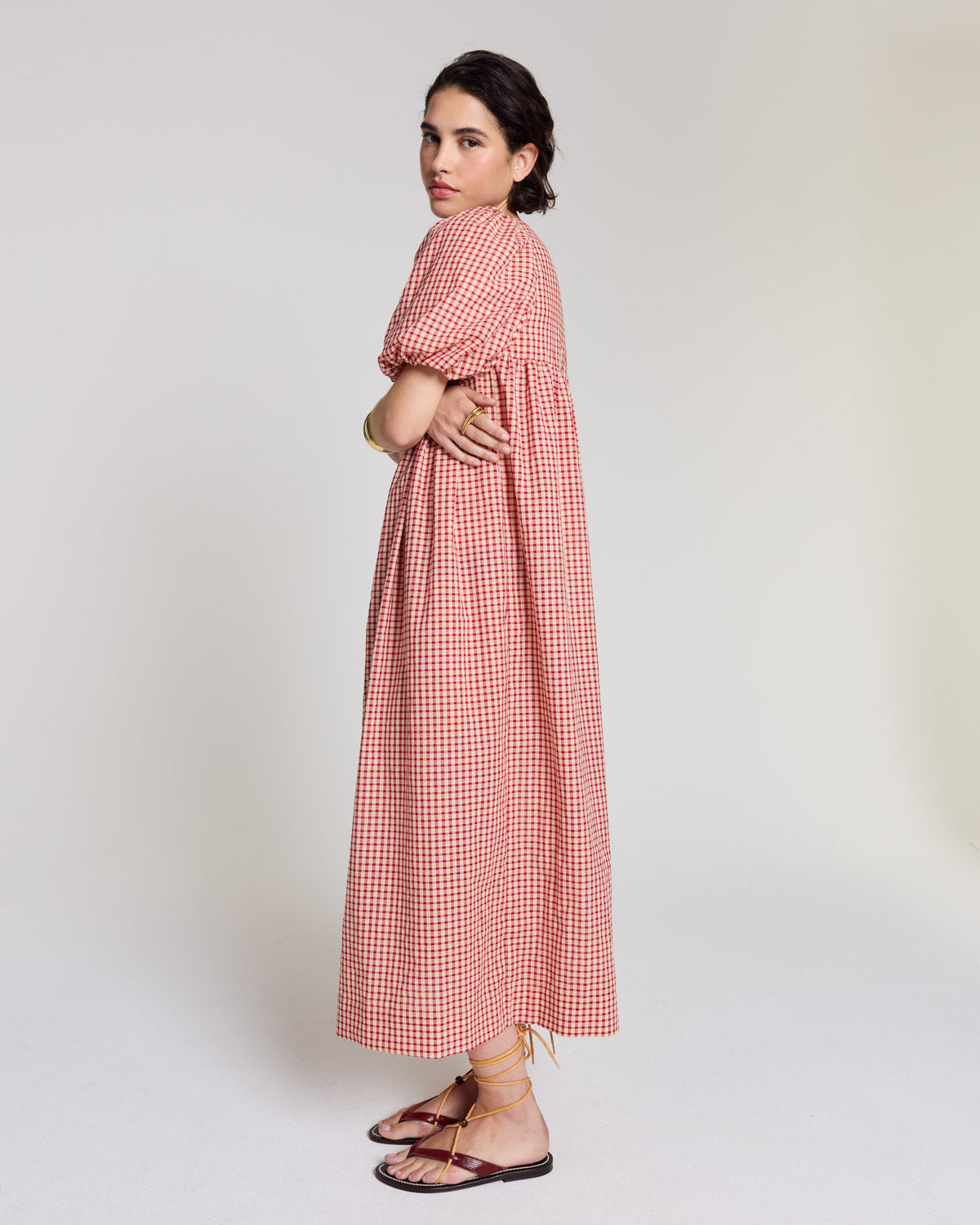 Robe Lavanda vichy jaune et rouge