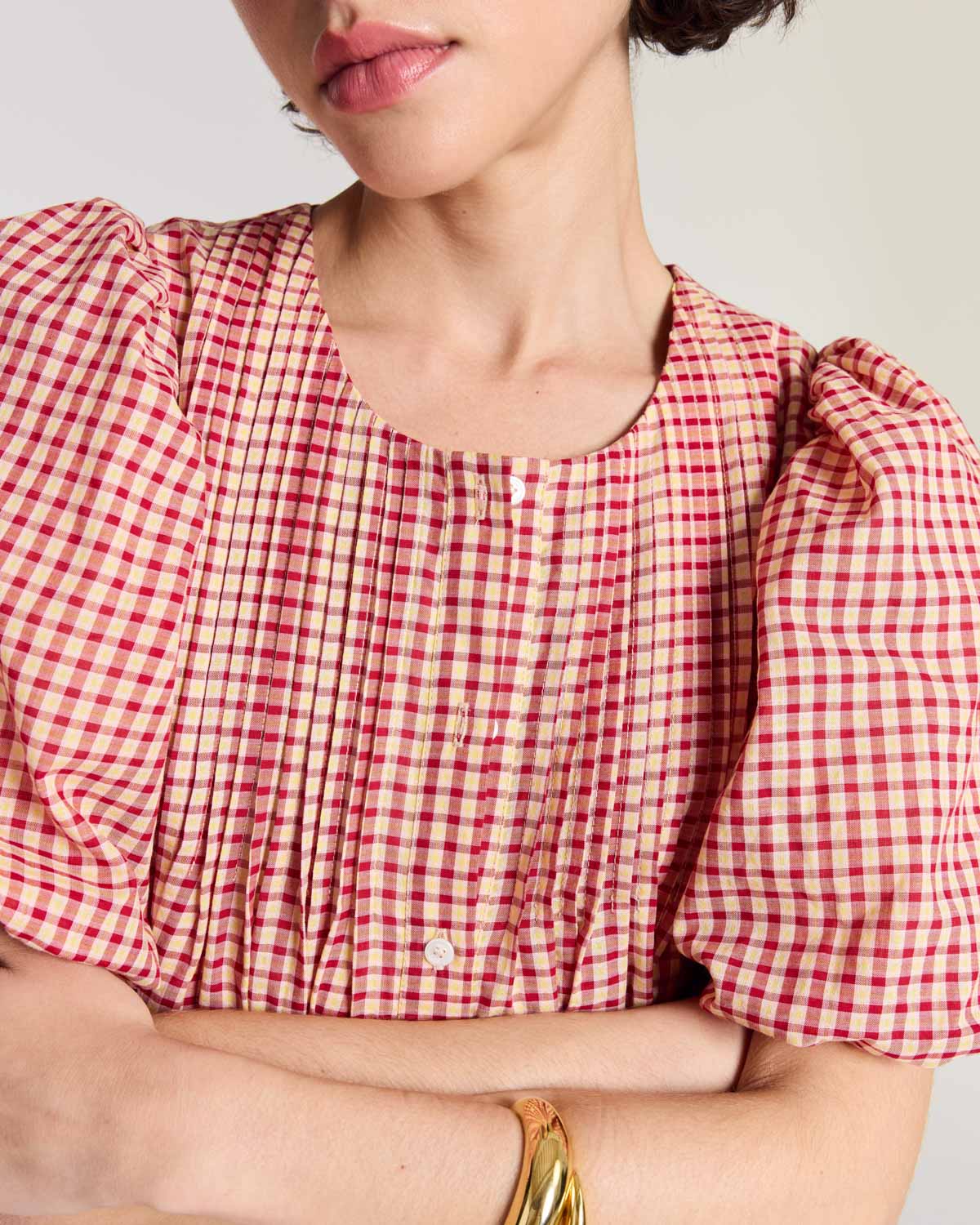 Robe Lavanda vichy jaune et rouge