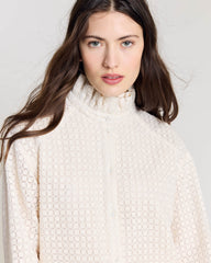 Robe Lioren guipure carreaux écru