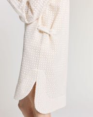 Robe Lioren guipure carreaux écru