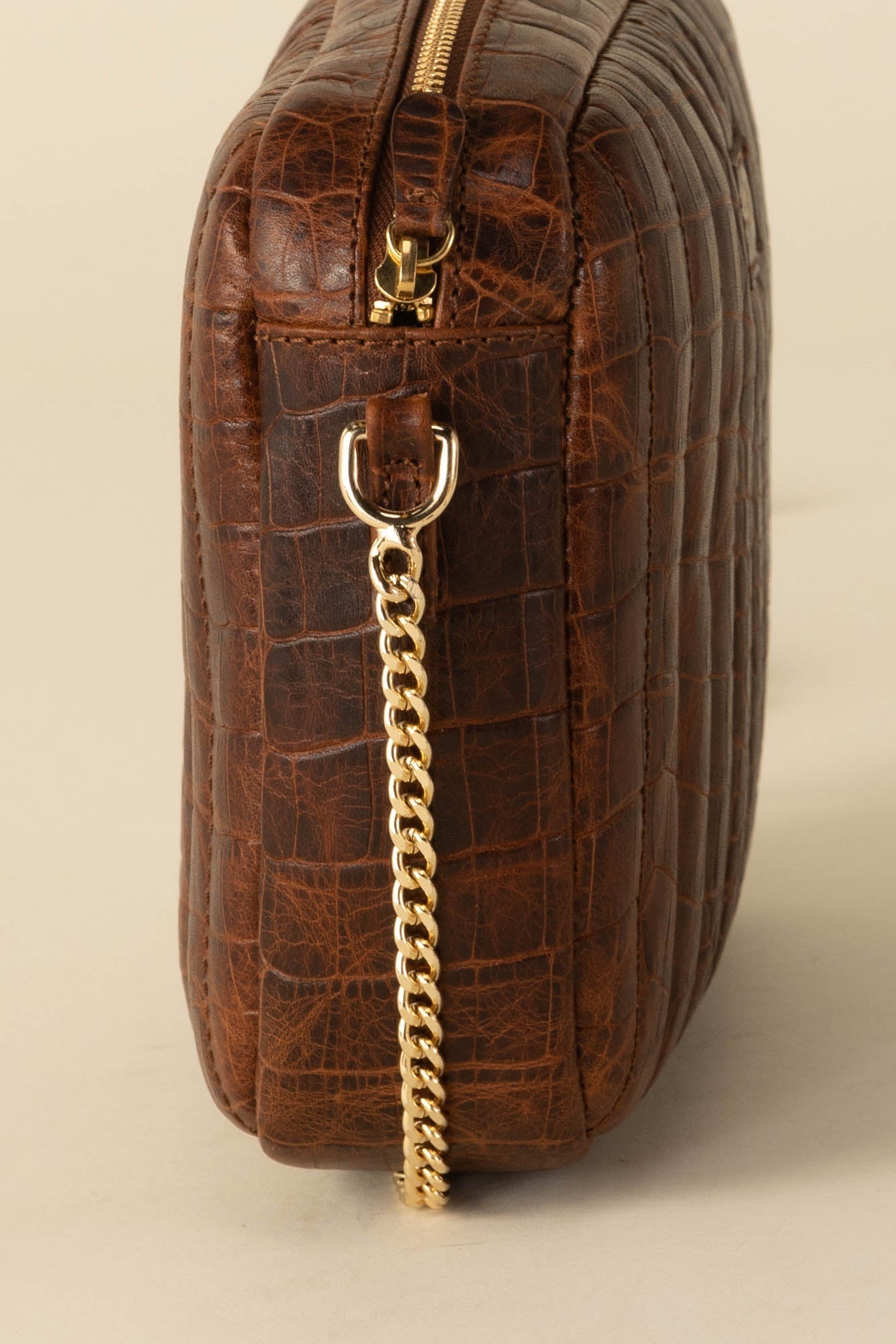 Sac César cognac embossé