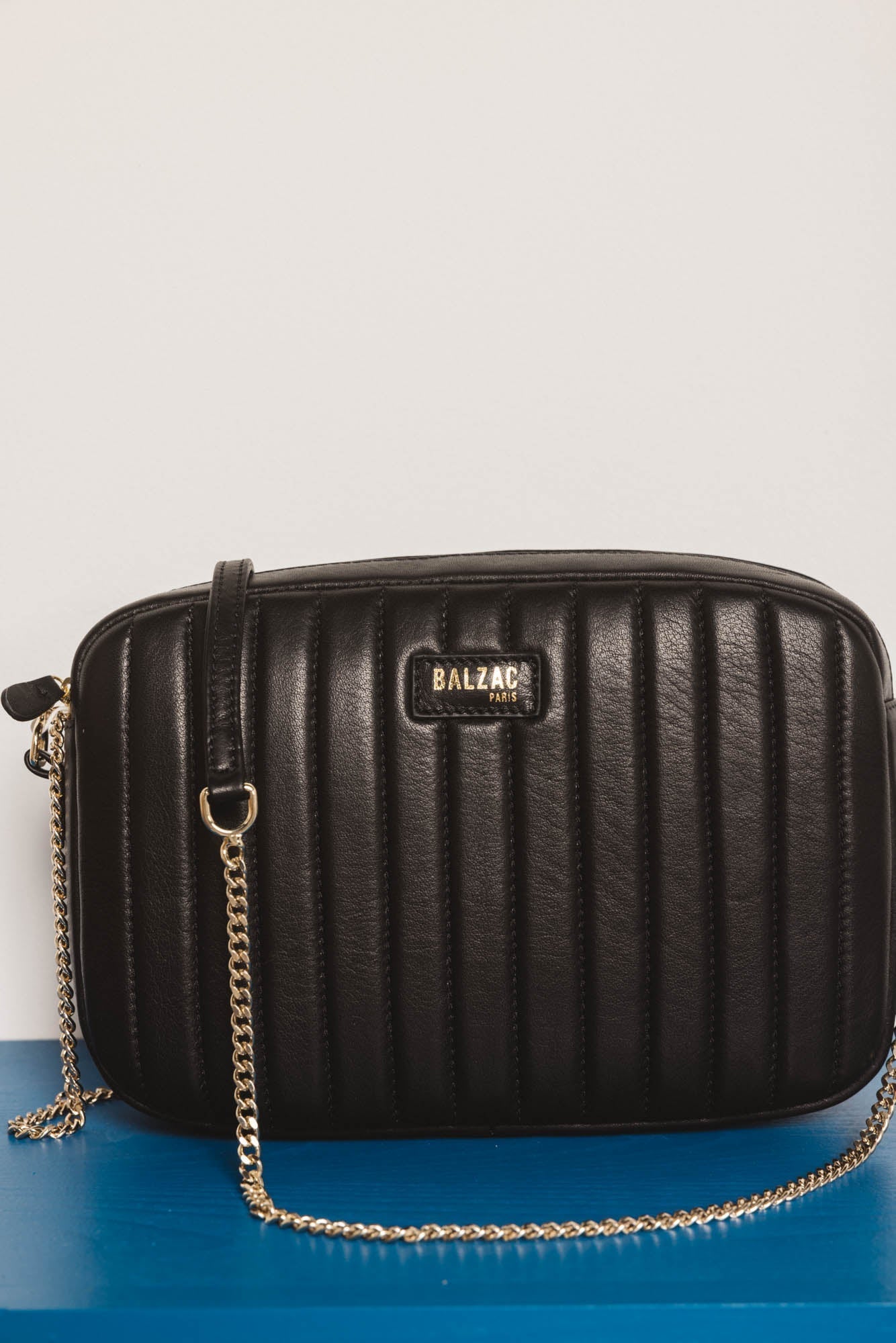Sac Grand César noir lisse chaine amovible
