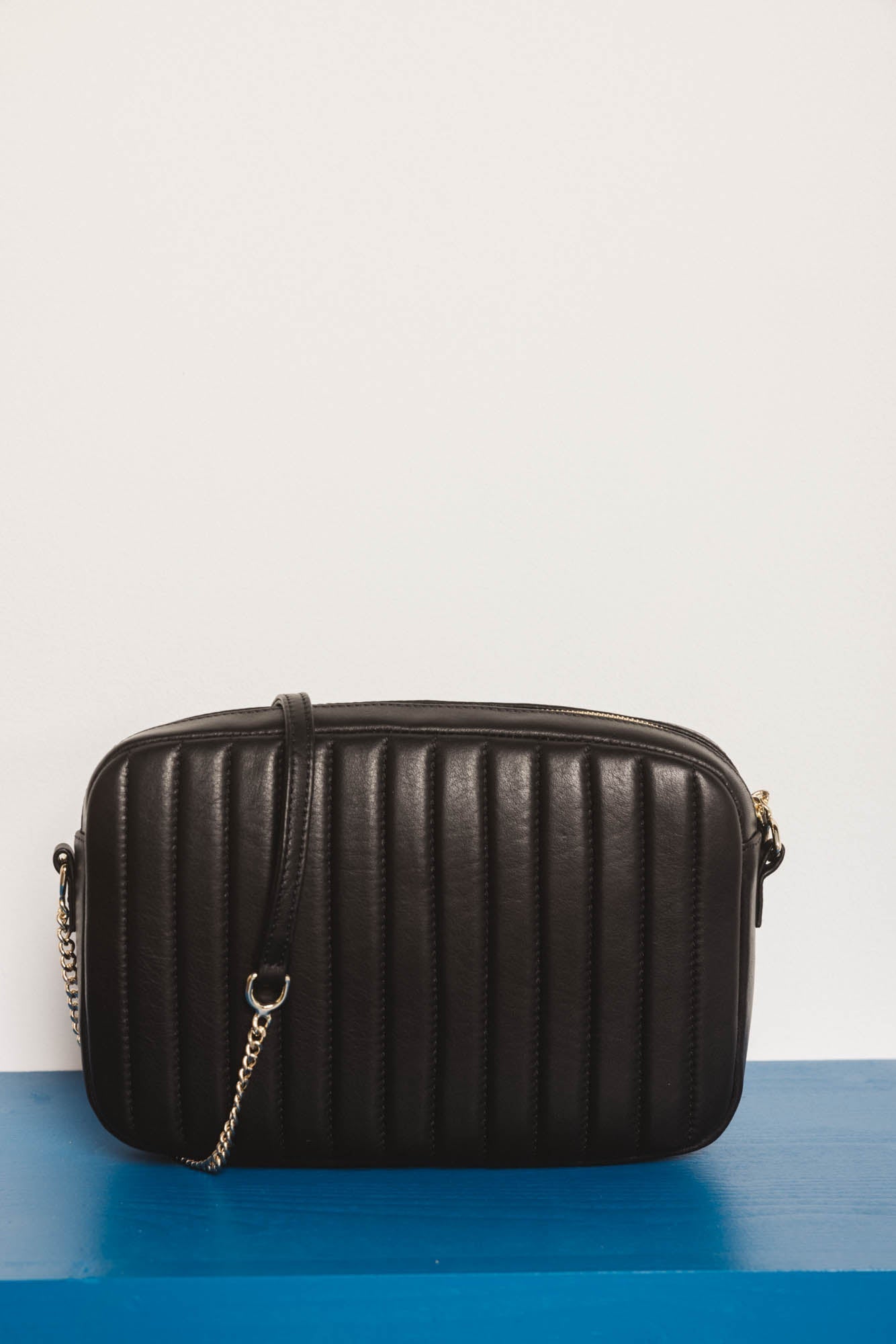 Sac Grand César noir lisse chaine amovible