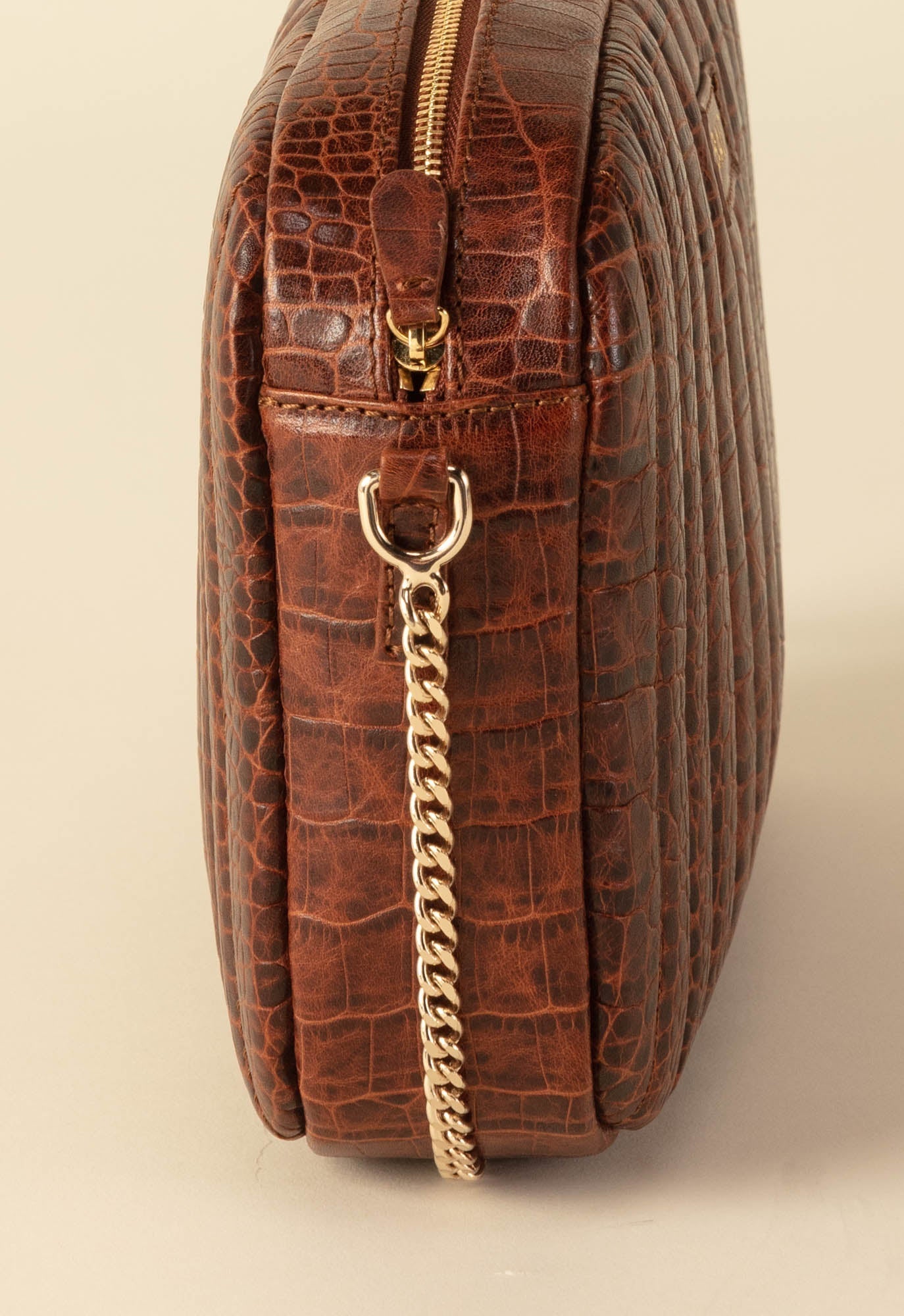 Sac Grand César cognac embossé