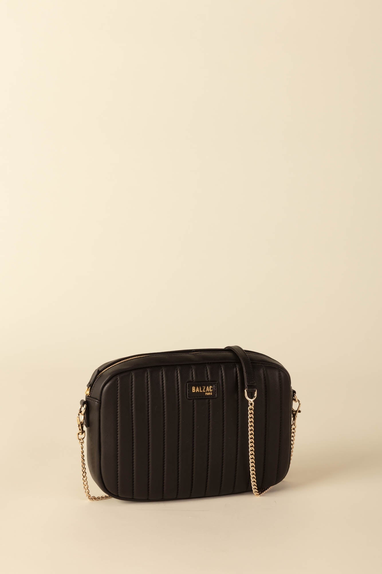 Sac Grand César noir lisse chaine amovible