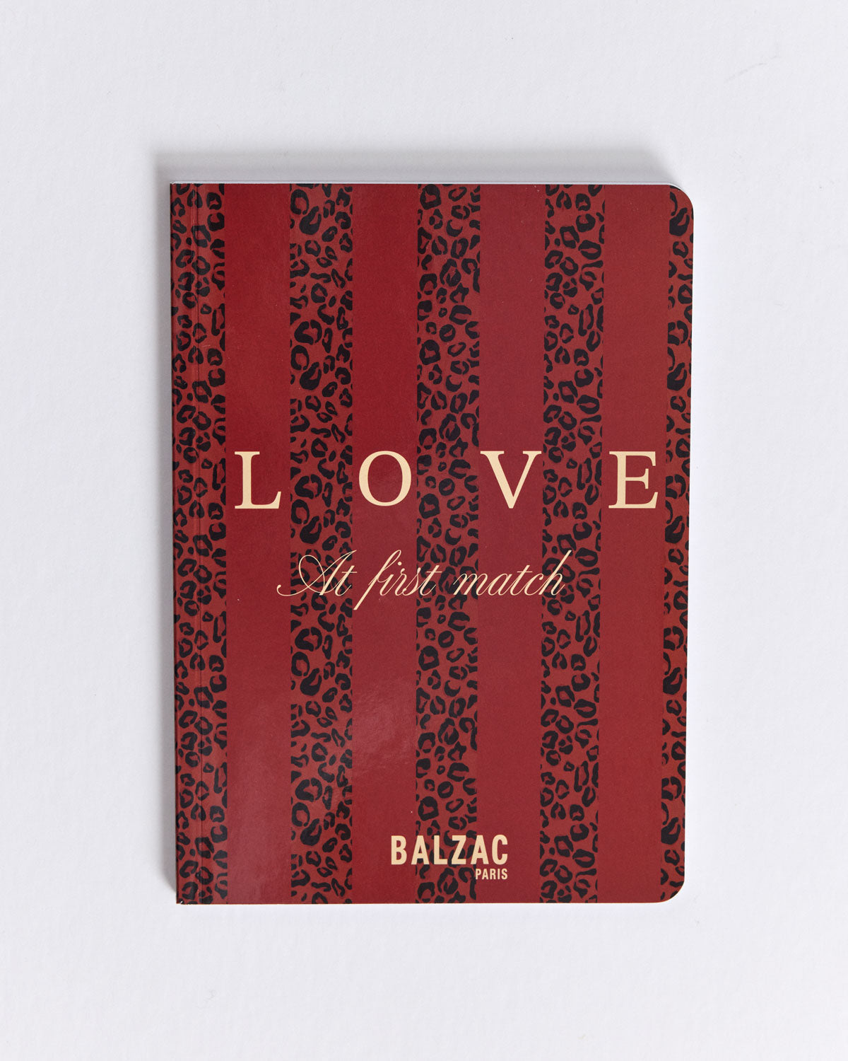 Carnet A5 rayures rouges et léopard Love