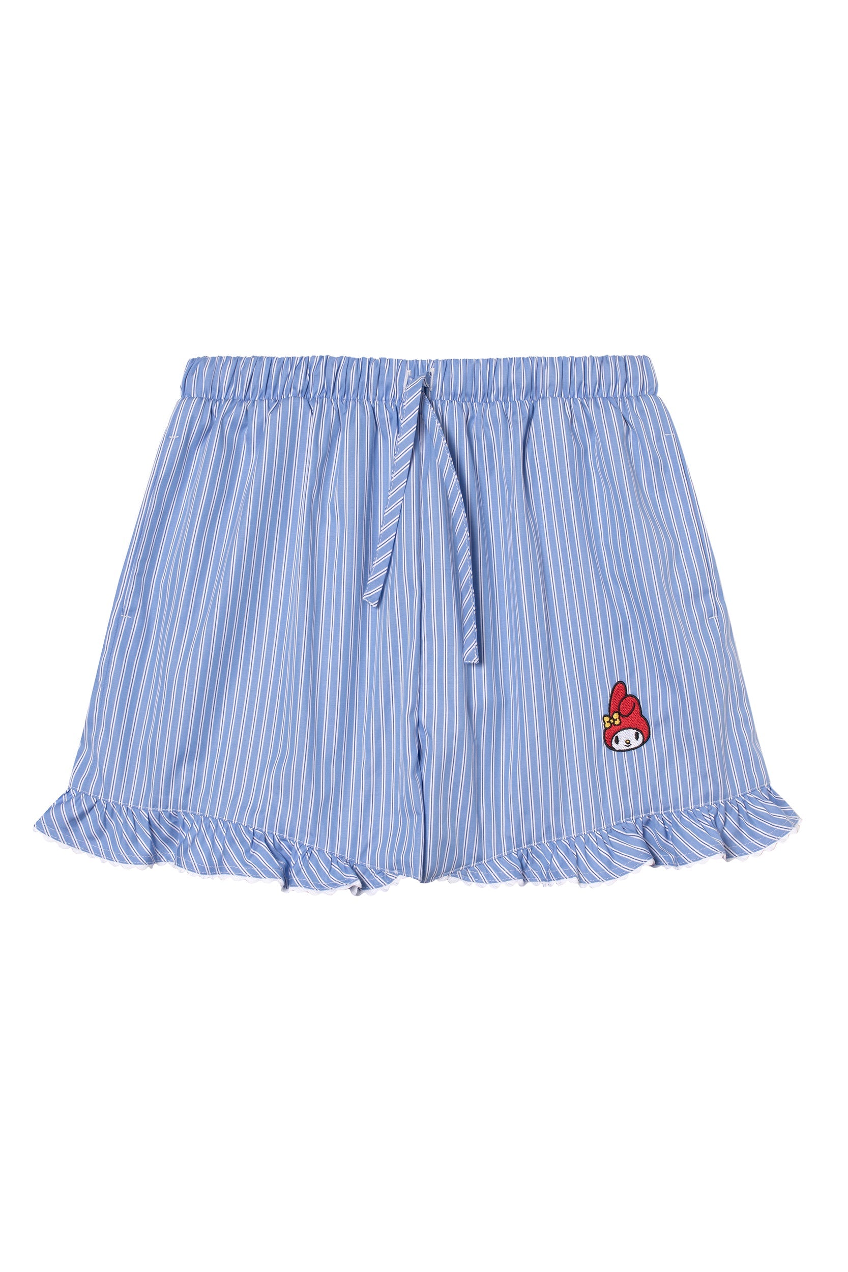 Short Velouté rayures bleu et blanc My Melody