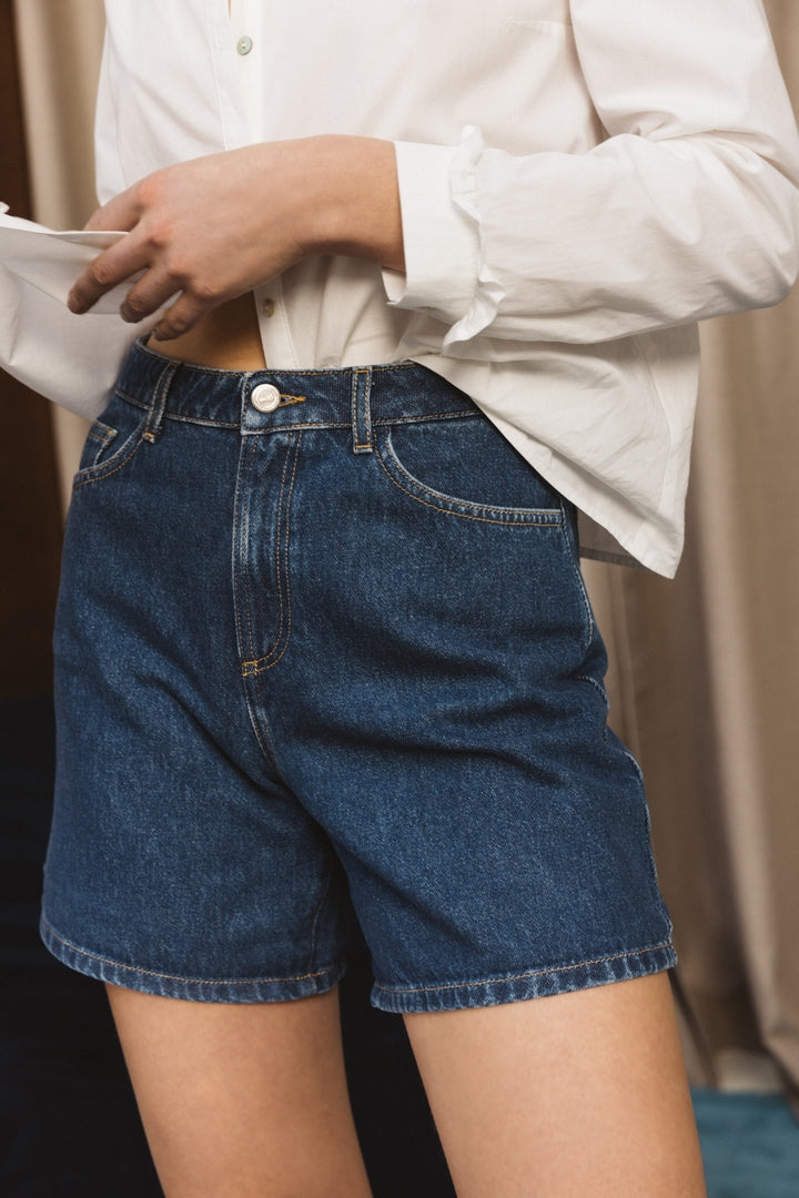 Short Maylone bleu midi