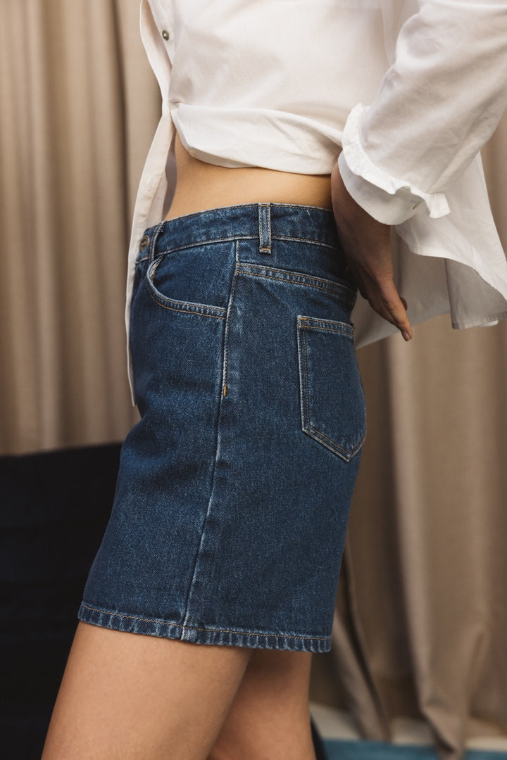 Short Maylone bleu midi