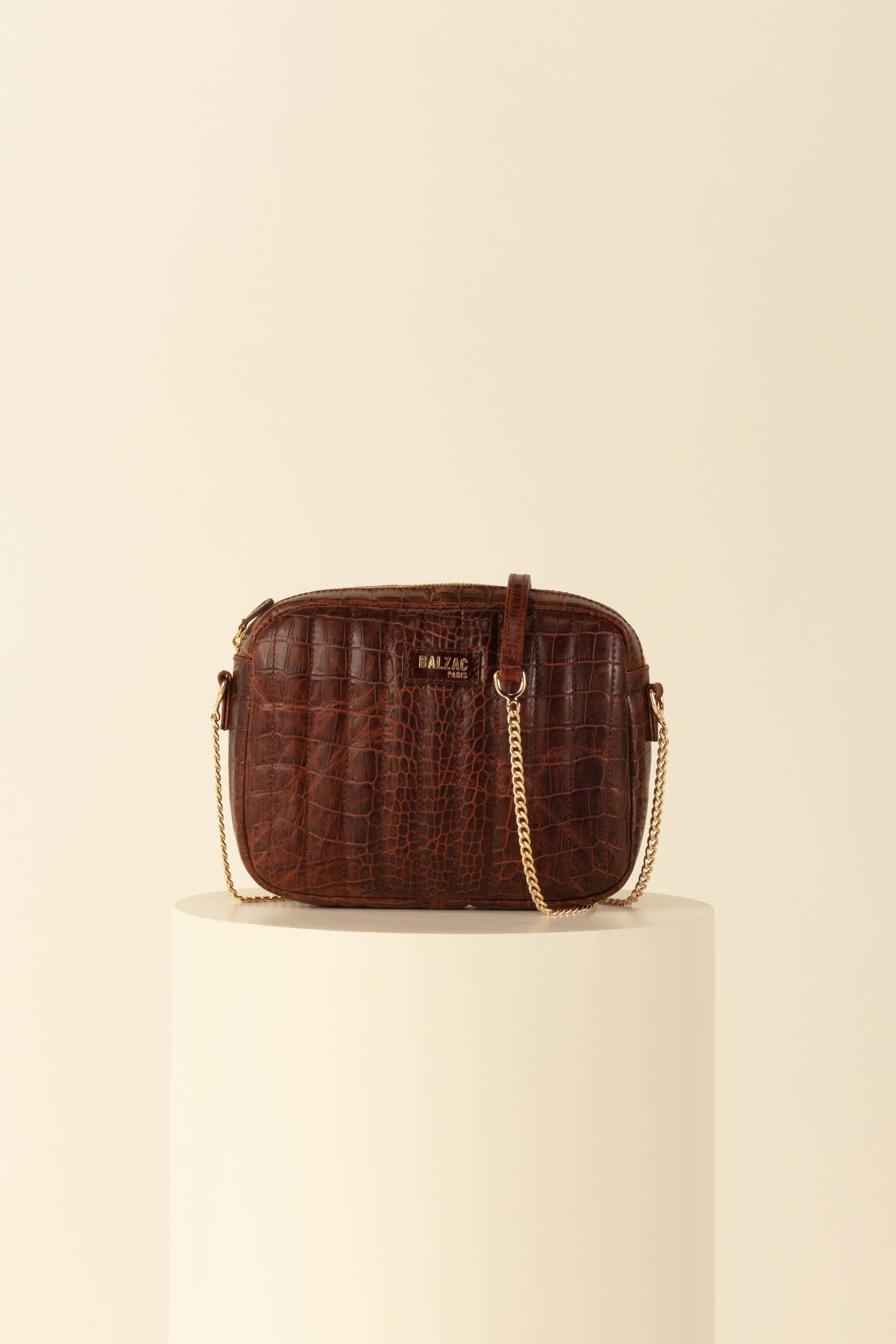 Sac César cognac embossé