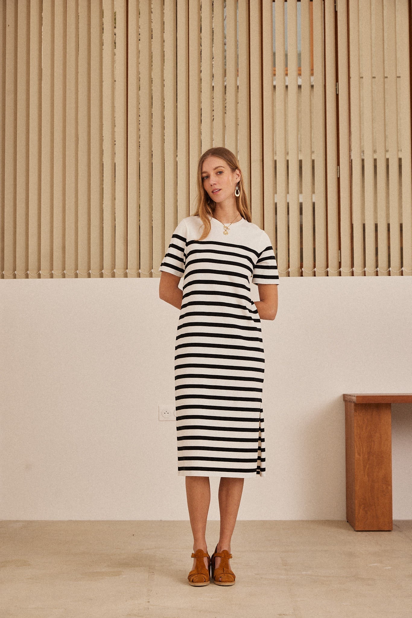 Robe Claodia à rayures noires