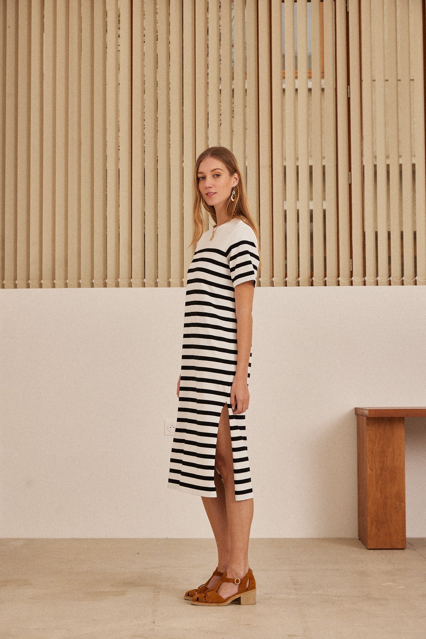 Robe Claodia à rayures noires