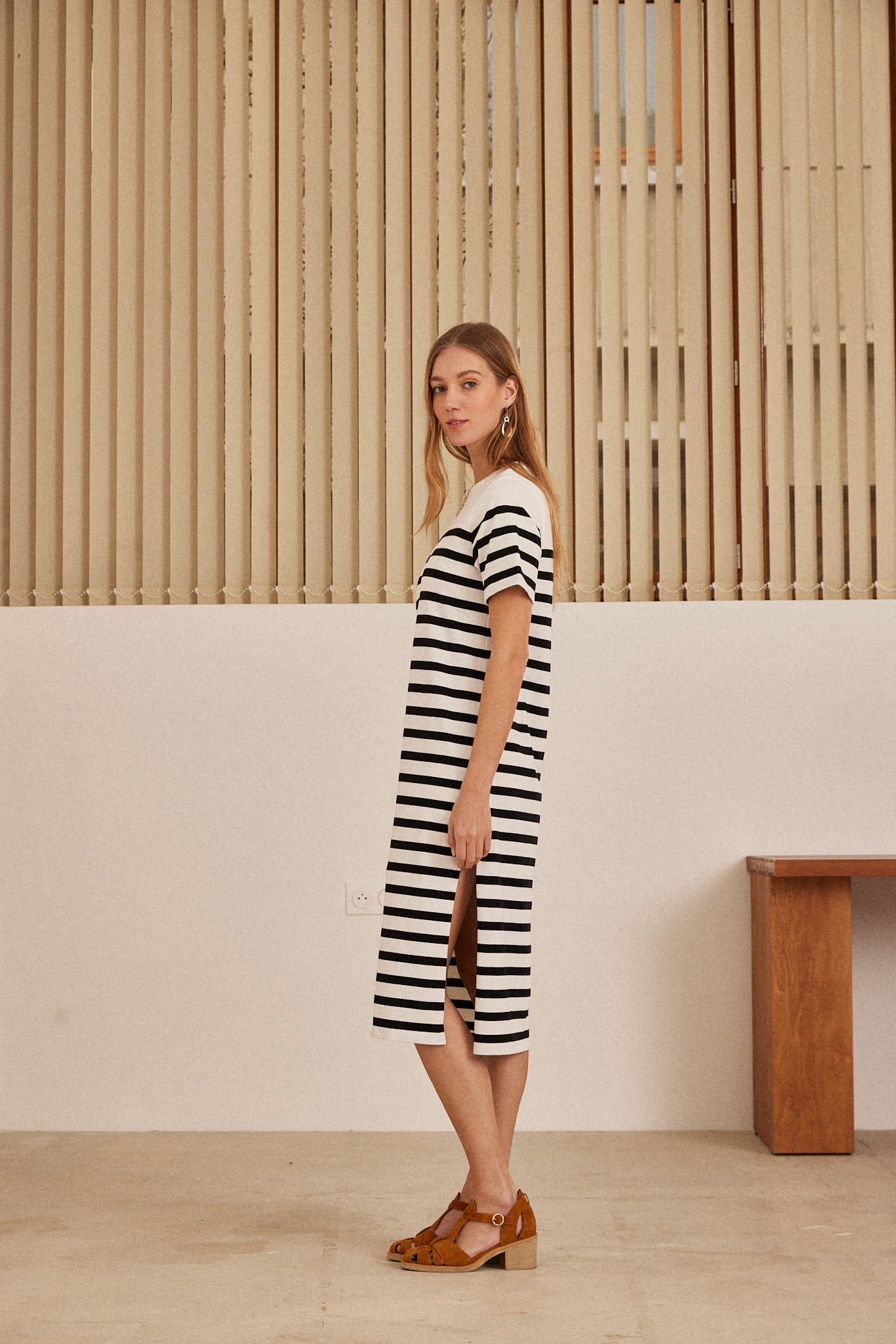 Robe Claodia à rayures noires
