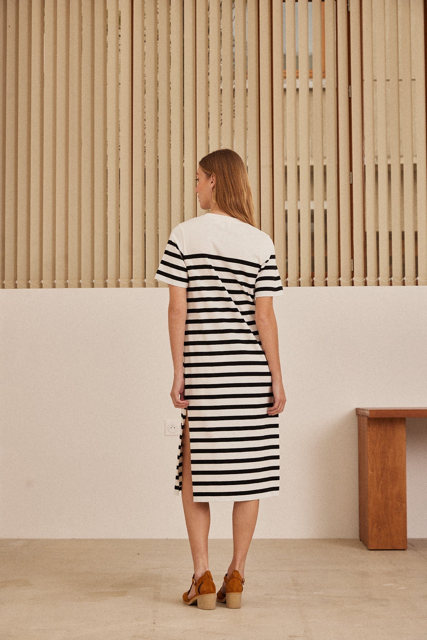 Robe Claodia à rayures noires