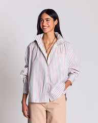 Chemise Leonor rayures rouge fond blanc