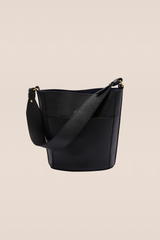 Sac Sofia grainé noir intérieur marine