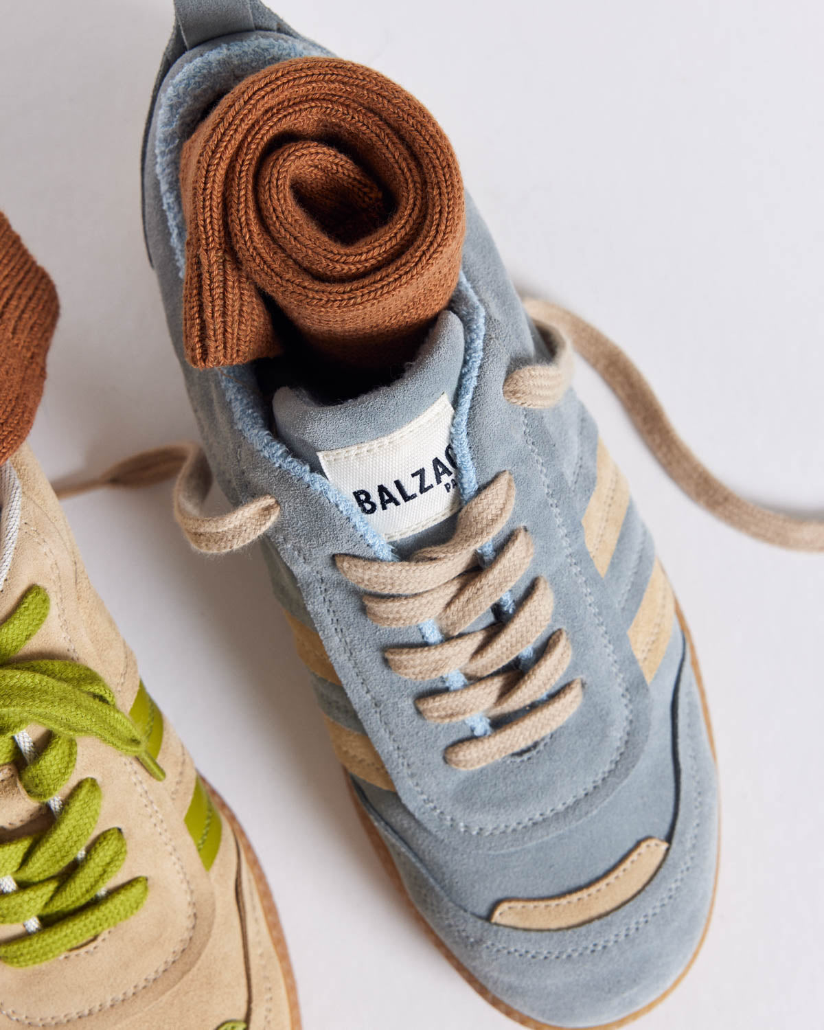 Baskets Quinn bleu et beige