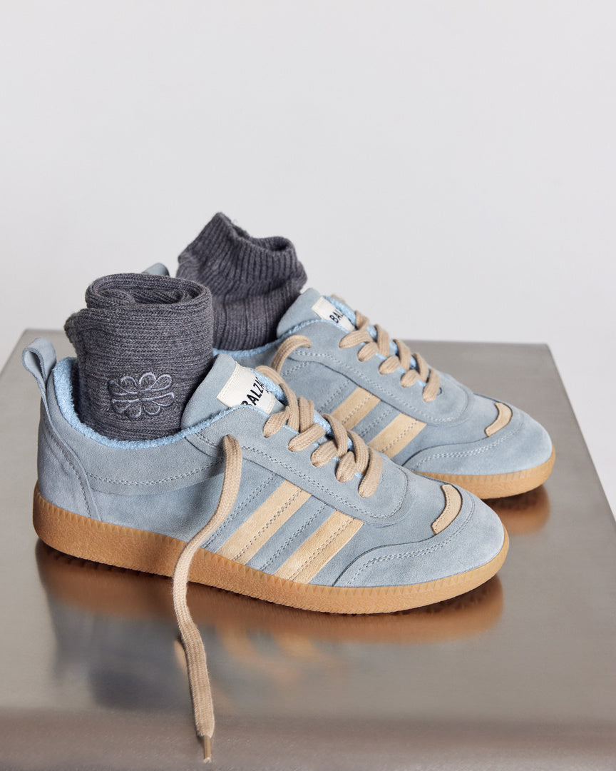 Baskets Quinn bleu et beige