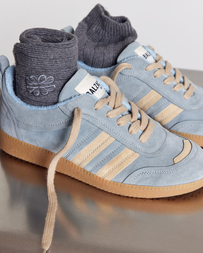 Baskets Quinn bleu et beige