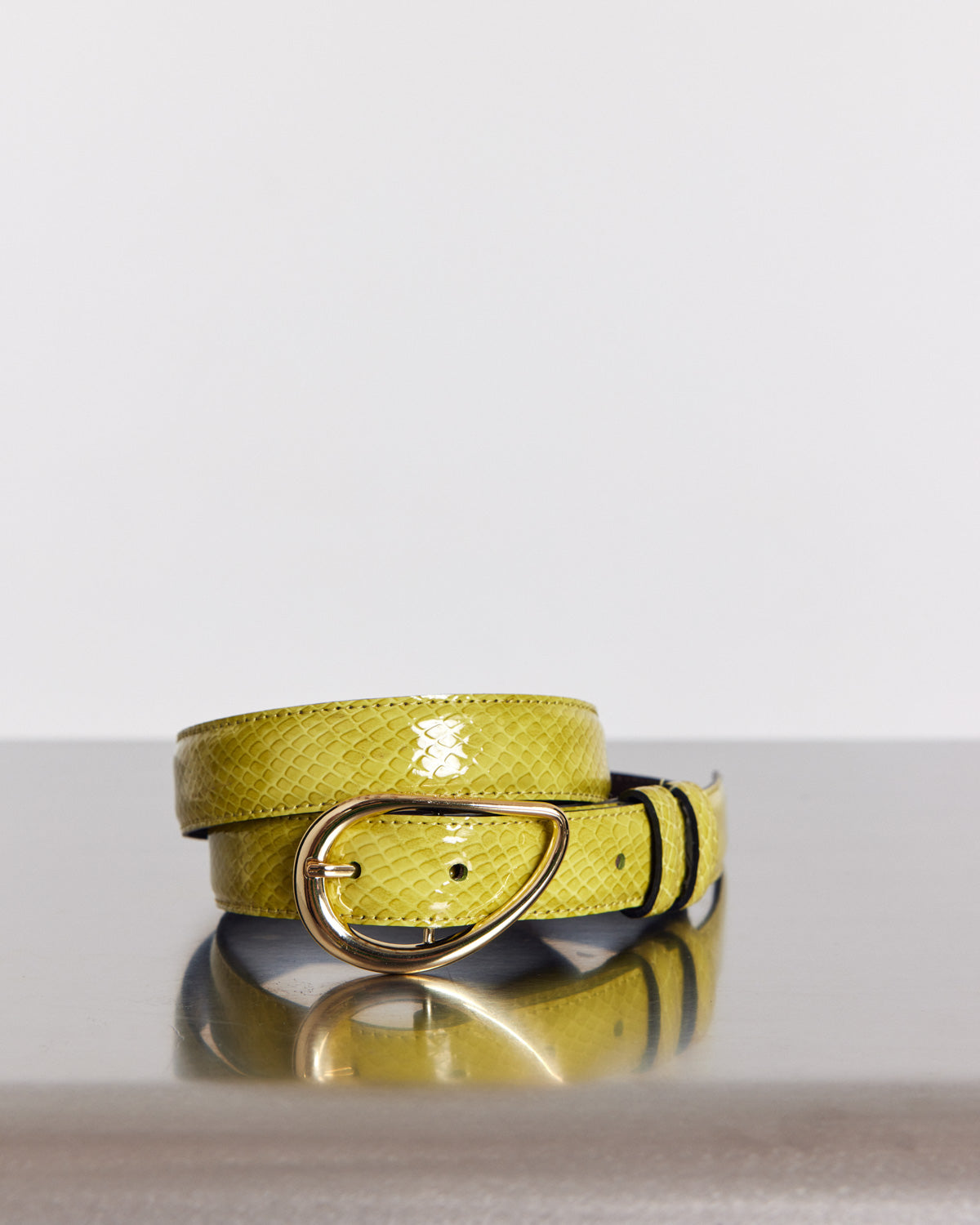 Ceinture Basma vernis embossé anis