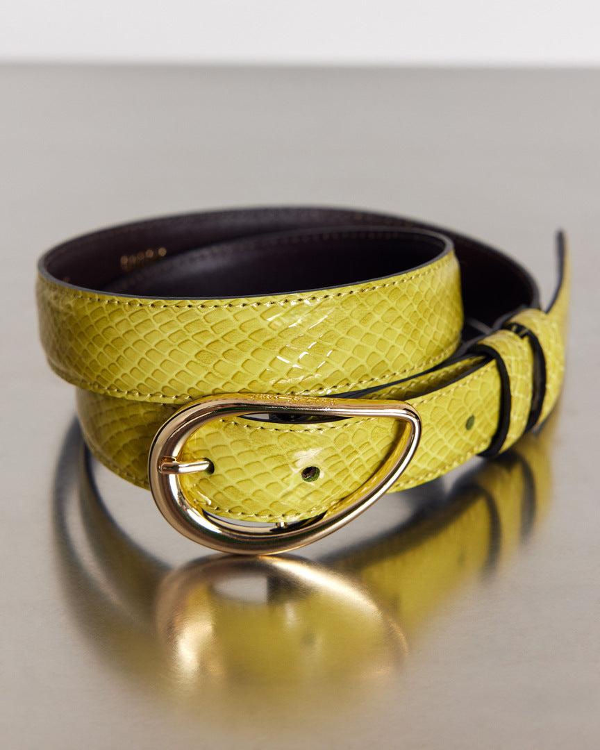 Ceinture Basma vernis embossé anis