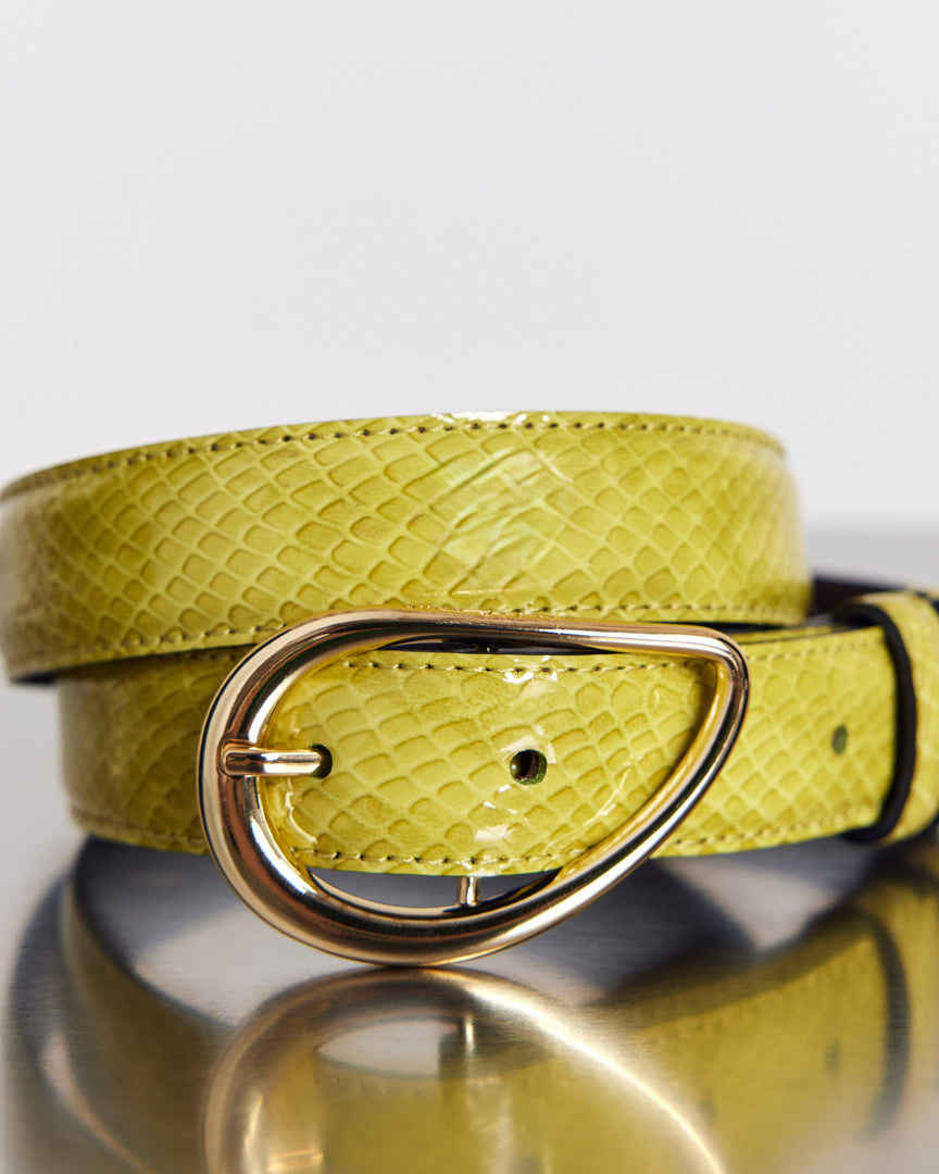 Ceinture Basma vernis embossé anis