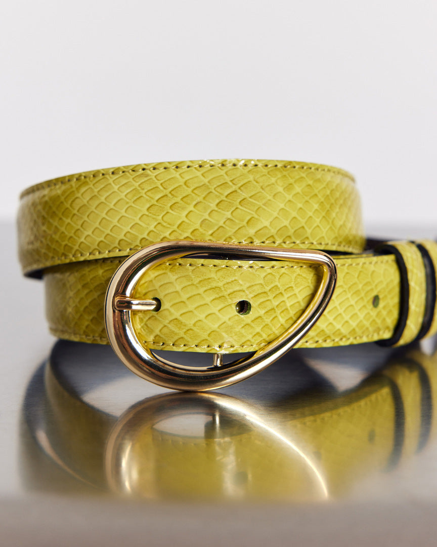Ceinture Basma vernis embossé anis
