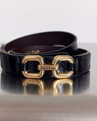 Ceinture Céane vernis embossé noir