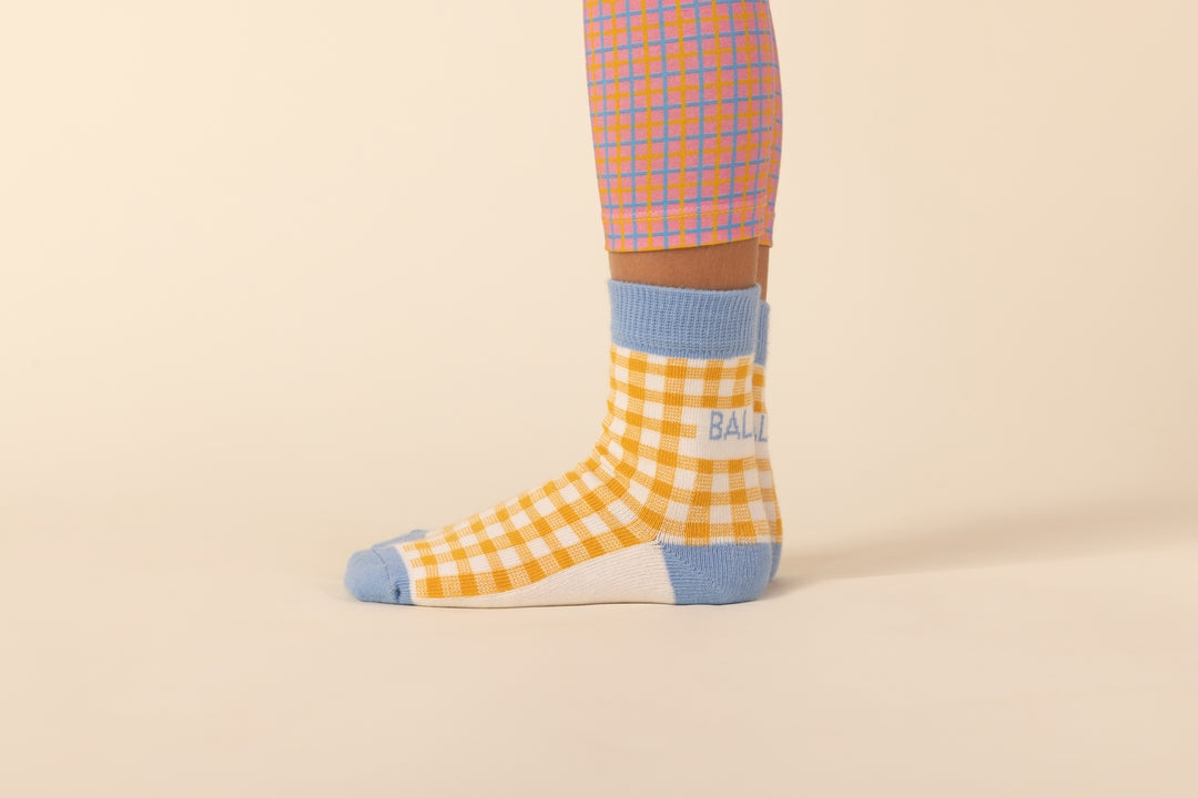 Chaussettes Fricadelle carreaux jaune