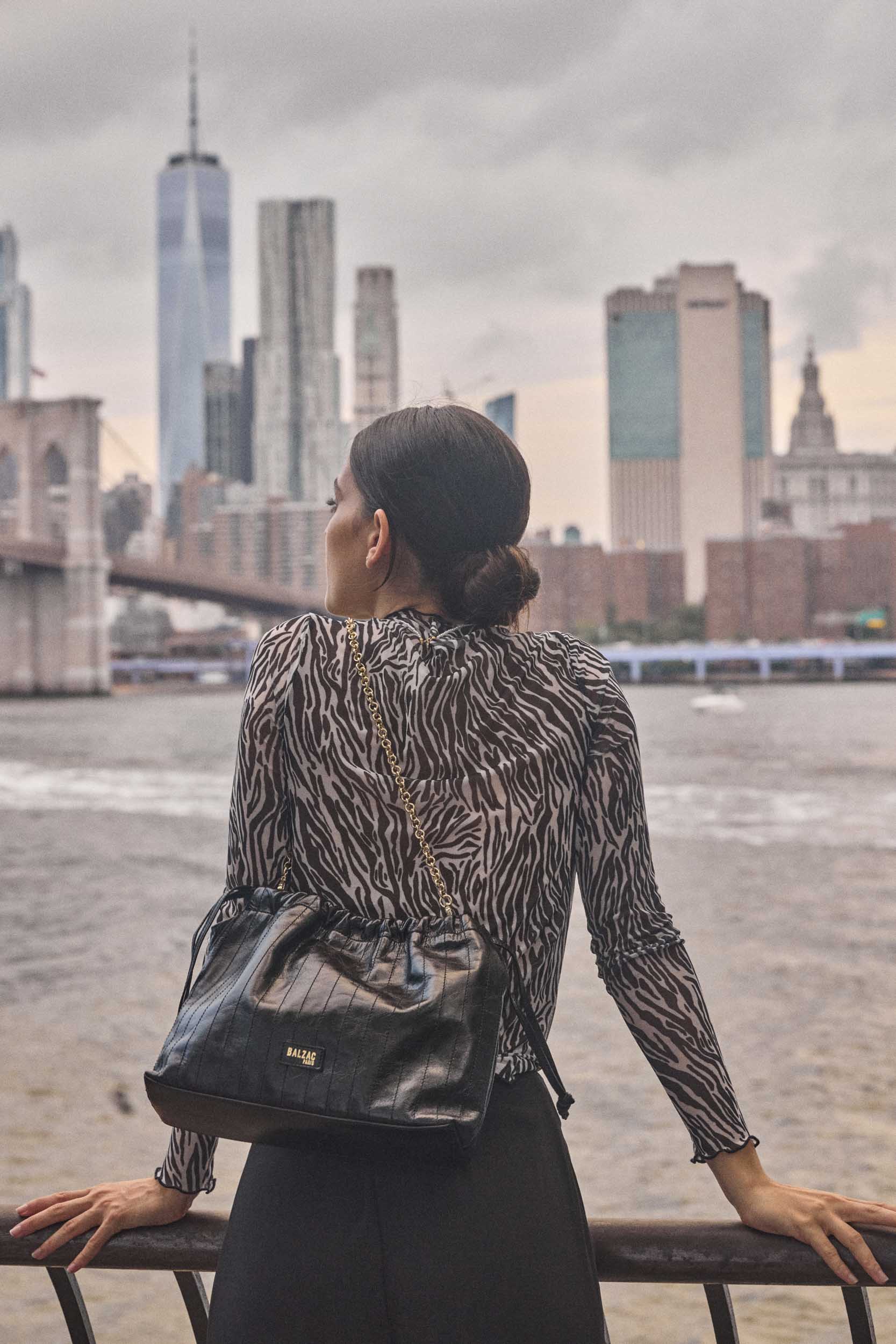 Sac Amaïa froissé noir
