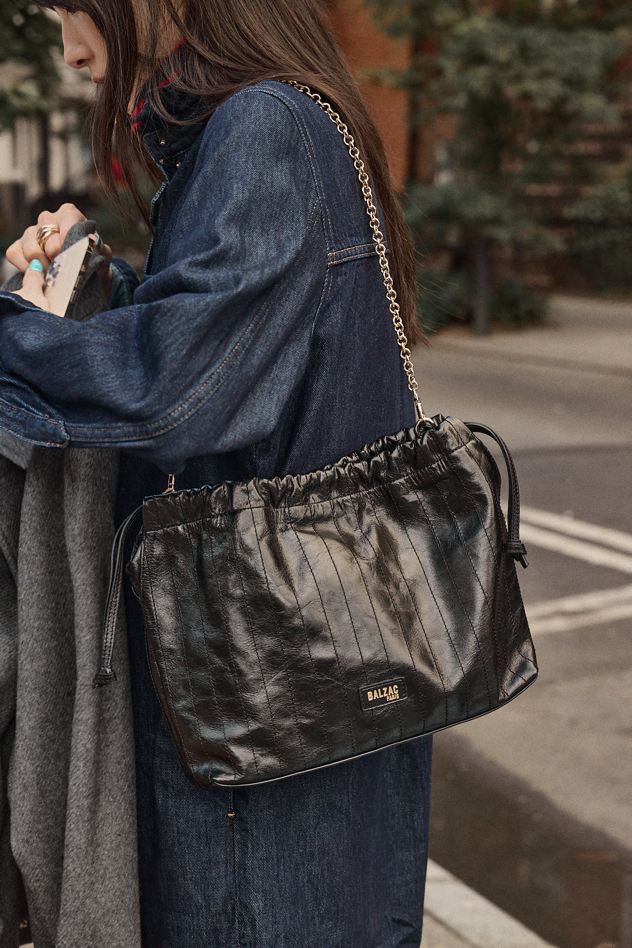 Sac Amaïa froissé noir
