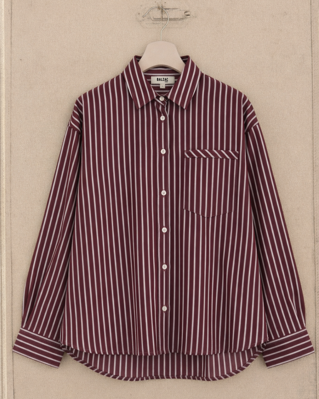 Chemise Stanislas rayures prune